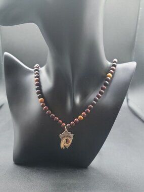 Washington Redskins Beaded Necklace- NFL Washington Redskin Pendant 20" Necklace